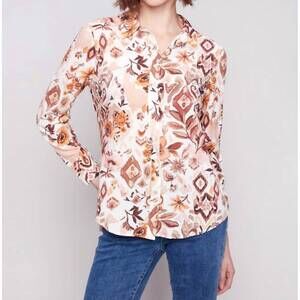 NEW CHARLIE B long sleeve button down shirt in jacobean